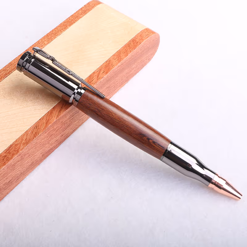 Handmade Bolt Action Pen in Maple Burl
